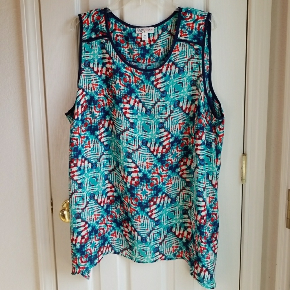 NWT KRAZY KAT SLEEVELESS PRINT BLOUSE